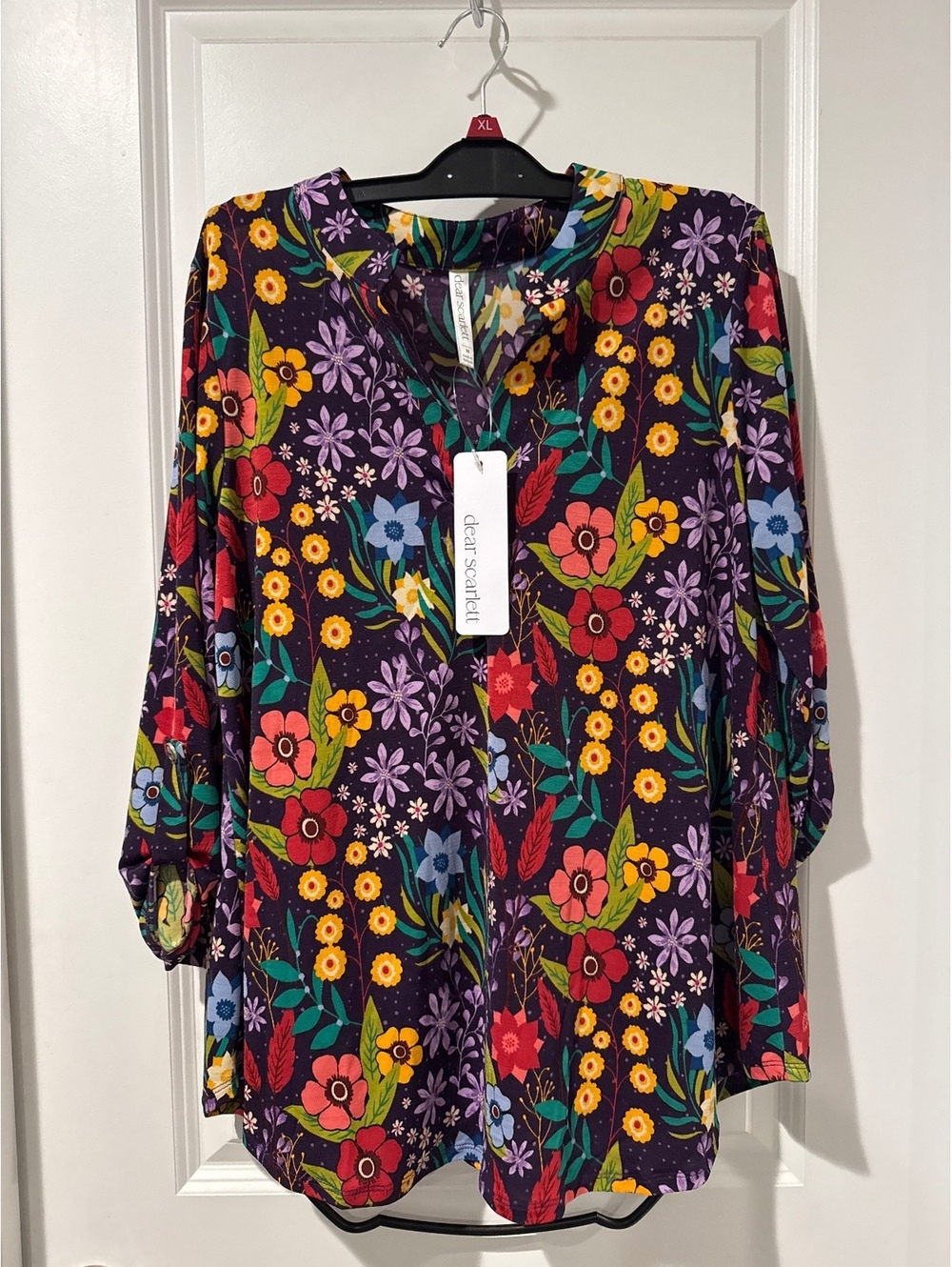 dear scarlett Women's Floral Print Blouse Medium